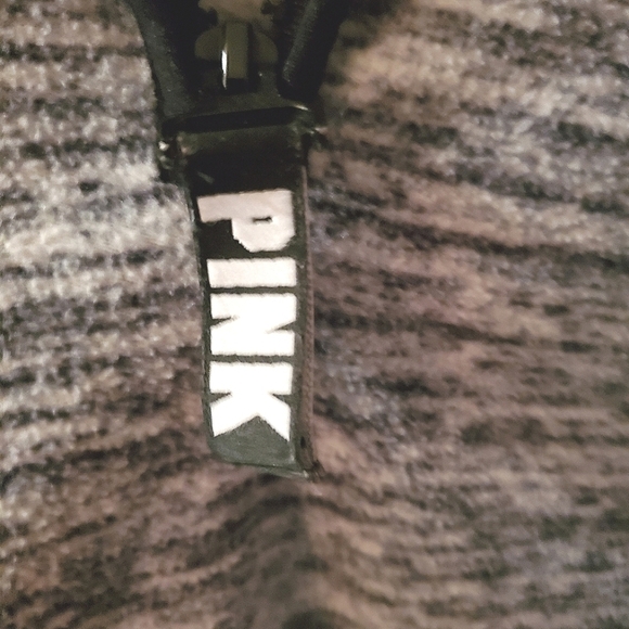 PINK VICTORIA'S SECRET CROP HALF ZIP PULLOVER SWEATSHIRT GRAY WOMENS XSMALL - Picture 4 of 8
